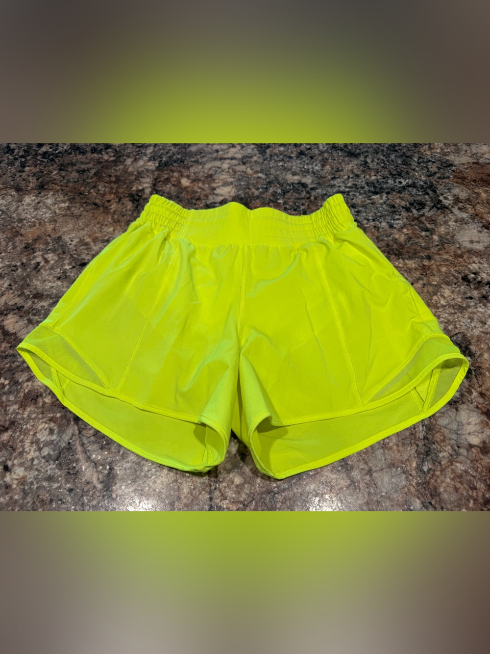 lululemon athletica Neon Lime Running Shorts